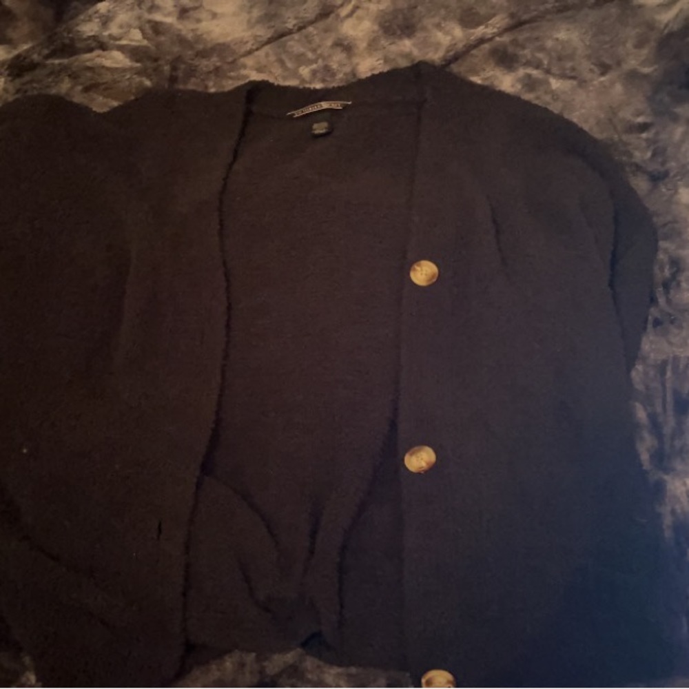 NWOT Victoria's Secret Fuzzy Black Cardigan